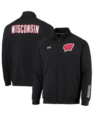 Men's Under Armour Black Wisconsin Badgers Raglan Game Day Triad Full-Zip Jacket