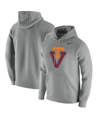 Men's Nike Heathered Gray Virginia Tech Hokies Vintage-Like School Logo Pullover Hoodie