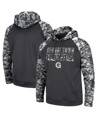 Men's Colosseum Charcoal Georgetown Hoyas Oht Military-Inspired Appreciation Digital Camo Pullover Hoodie