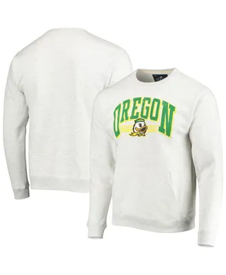 Men's League Collegiate Wear Heathered Gray Oregon Ducks Upperclassman Pocket Pullover Sweatshirt