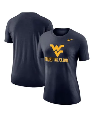 Women's Nike Navy West Virginia Mountaineers Trust the Climb Varsity T-shirt