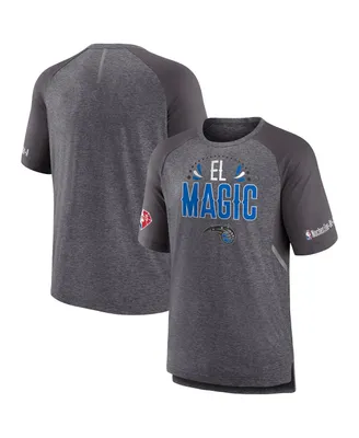 Men's Fanatics Heathered Gray Orlando Magic 2022 Noches Ene-Be-a Core Shooting Raglan T-shirt