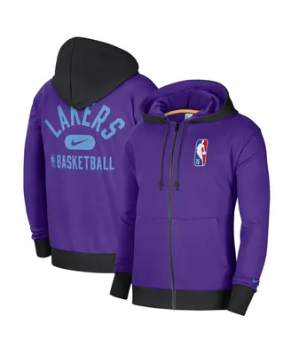Men's Nike Purple and Black Los Angeles Lakers 2021/22 City Edition Courtside Heavyweight Fleece Full-Zip Hoodie