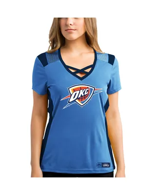 Women's Majestic Blue, Navy Oklahoma City Thunder Draft Me V-Neck T-shirt