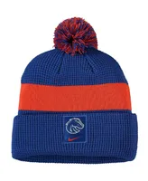 Men's Nike Royal Boise State Broncos Logo Sideline Cuffed Knit Hat with Pom