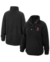 Women's Top of the World Black Oklahoma Sooners Sierra Sherpa Quarter-Snap Jacket