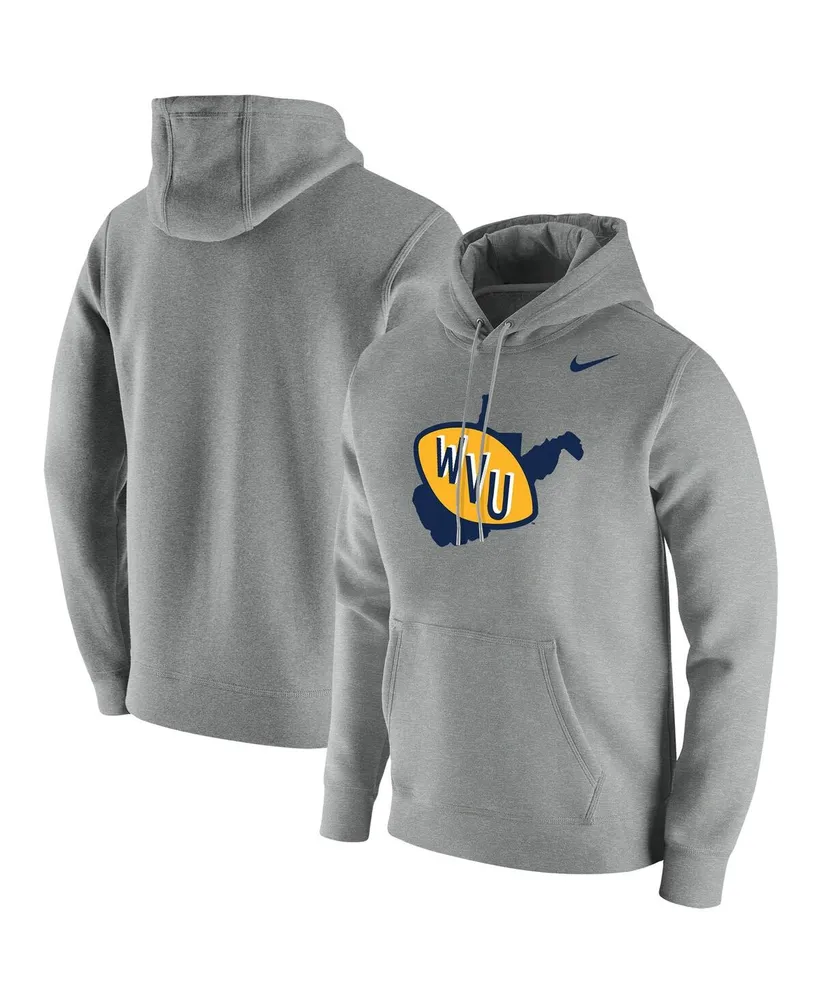 Men's Nike Heathered Gray West Virginia Mountaineers Vintage-Like School Logo Pullover Hoodie