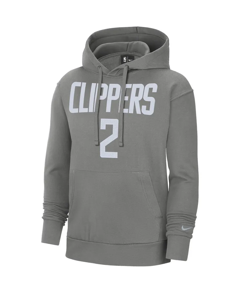 Men's Nike Kawhi Leonard Gray La Clippers 2020/21 Earned Edition Name and Number Pullover Hoodie