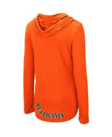 Women's Colosseum Orange Miami Hurricanes My Lover Hoodie Long Sleeve T-shirt