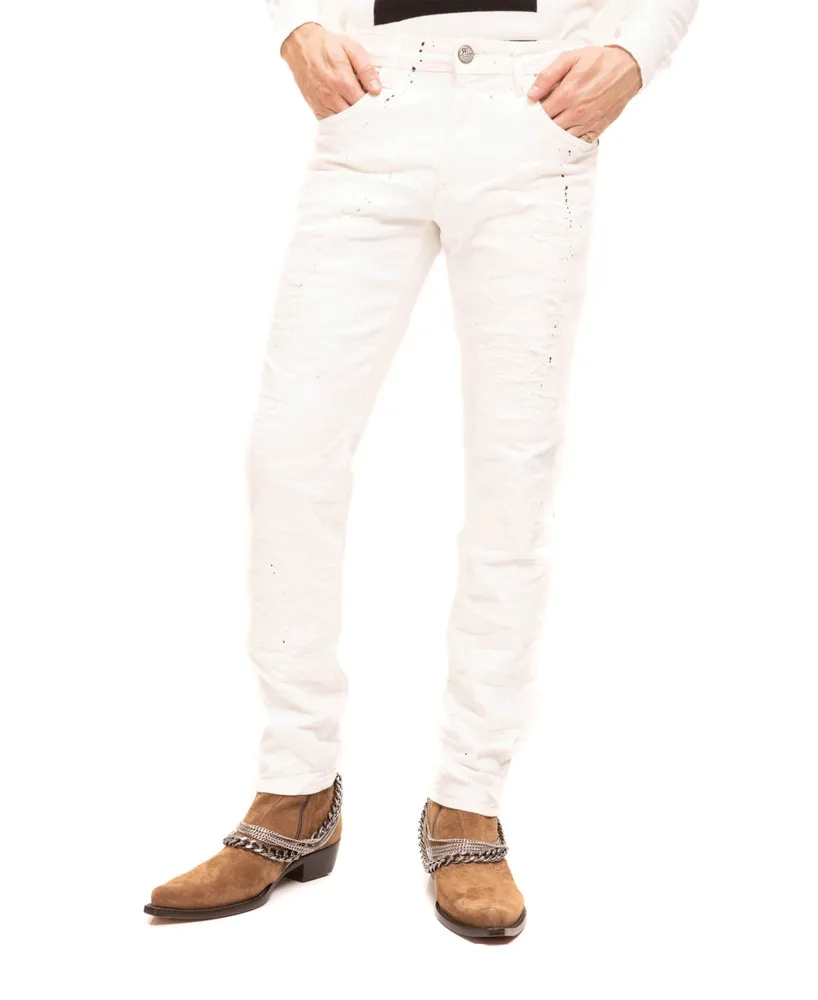 Ron Tomson Men's Modern Painted Denim Jeans