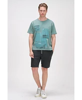 Ron Tomson Men's Modern Print Fitted Cali T-shirt