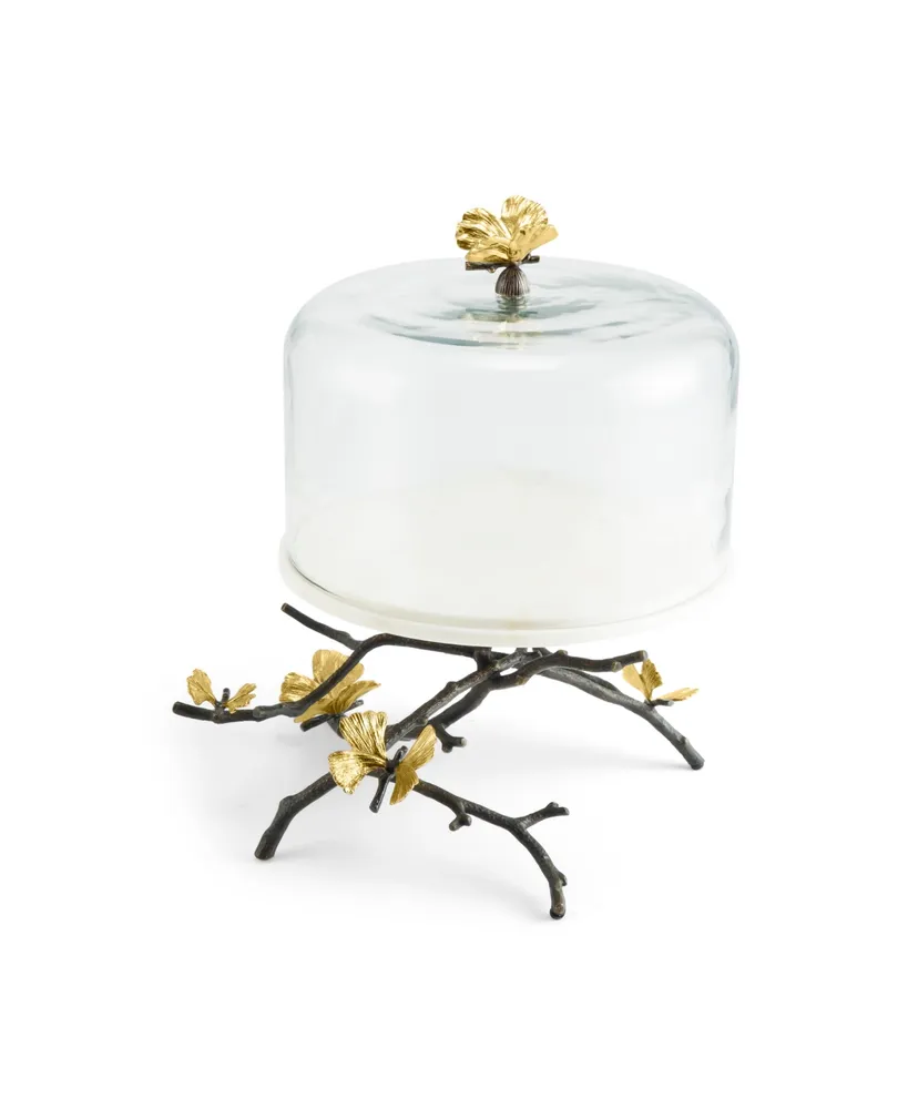 Butterfly Ginkgo Cake Stand with Dome