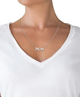 Giani Bernini Cubic Zirconia Mom Heart 18" Pendant Necklace in Sterling Silver, Created for Macy's