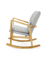 Benny Mid-Century Modern Tufted Rocking Chair with Accent Pillow