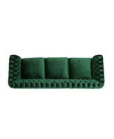 Somerville Chesterfield Tufted Jewel Toned Sofa with Scroll Arms