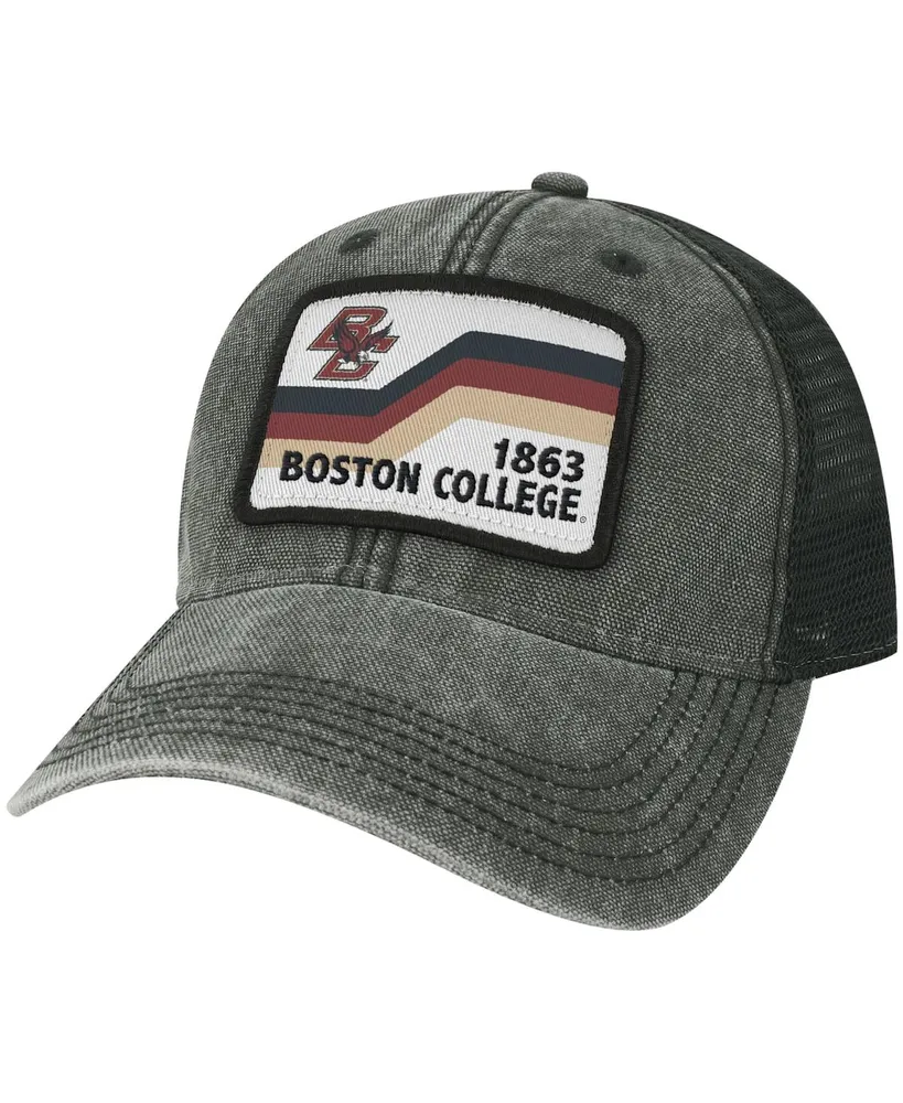 Men's Black Boston College Eagles Sun & Bars Dashboard Trucker Snapback Hat