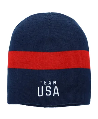 Big Boys Navy Team Usa Stripe Knit Hat