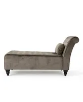 Rubie Modern Glam Tufted Chaise Lounge with Scrolled Backrest