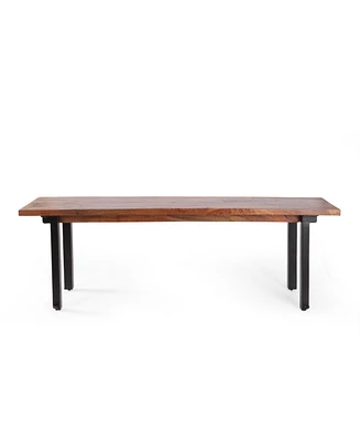 Pisgah Handcrafted Modern Industrial Wood Dining Bench