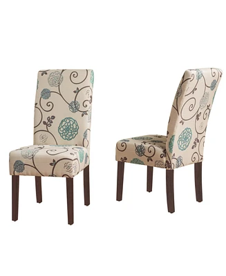 Pertica Contemporary Fabric Dining Chairs Set, 2 Piece