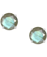 Labradorite Stud Earrings 14k Gold (Also Onyx)