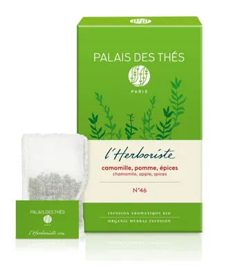 Palais des Thes Chamomile Apple Spices Herbal Tea Box, Pack of 20 Tea Bags
