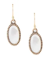 Barse Roman Bronze and Genuine Mother-of-Pearl Drop Earrings - Mother-of