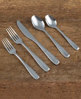 Cambridge Silversmiths Waylen Mirror 40-Piece Flatware with Rustic Buffet, Service for 8