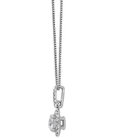 Diamond Halo 18" Pendant Necklace (3/4 ct. t.w.) in 14k White Gold
