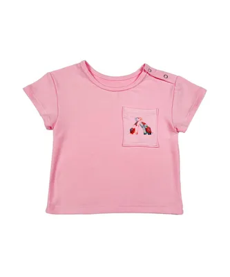 Baby Boys and Girls Short Sleeve Print Pocket T-shirt