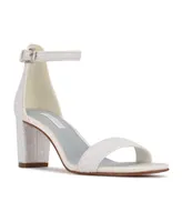 Nine West Women's Pruce Bridal Ankle Strap Block Heel Sandals