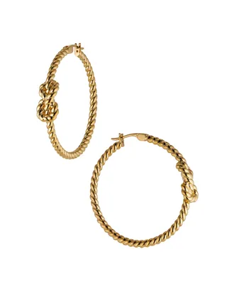 Ava Nadri Women's Rope Hoop Earring - Gold
