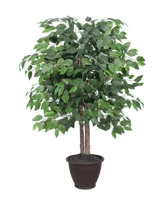 Vickerman 4' Artificial Ficus Bush, Brown Plastic Container