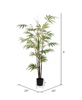 Vickerman 4' Artificial Potted Black Japanese Bamboo Tree