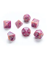 Aether Raspberry and Cream Dice Set, 8 Pieces
