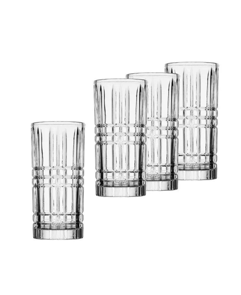 JoyJolt Cosmos Crystal 18.5 oz Drinking Glasses, Set of 4 Highball Glasses
