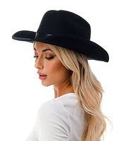 Marcus Adler Women's Short-Brim Cowboy Hat with Satin Trim