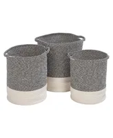 Honey Can Do Storage Organization Two-Tone Cotton Rope Baskets, Set of 3