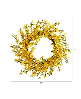 Forsythia Artificial Wreath, 22"