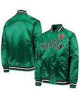 Big Boys Mitchell & Ness Kelly Green Boston Celtics Hardwood Classics Satin Raglan Full-Snap Jacket