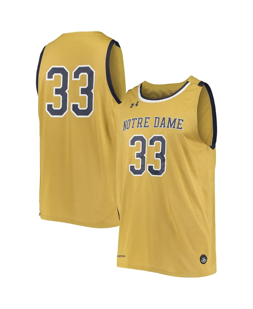 Under Armour Men's Under Armour #33 Gold Notre Dame Fighting Irish College  Replica Basketball Jersey