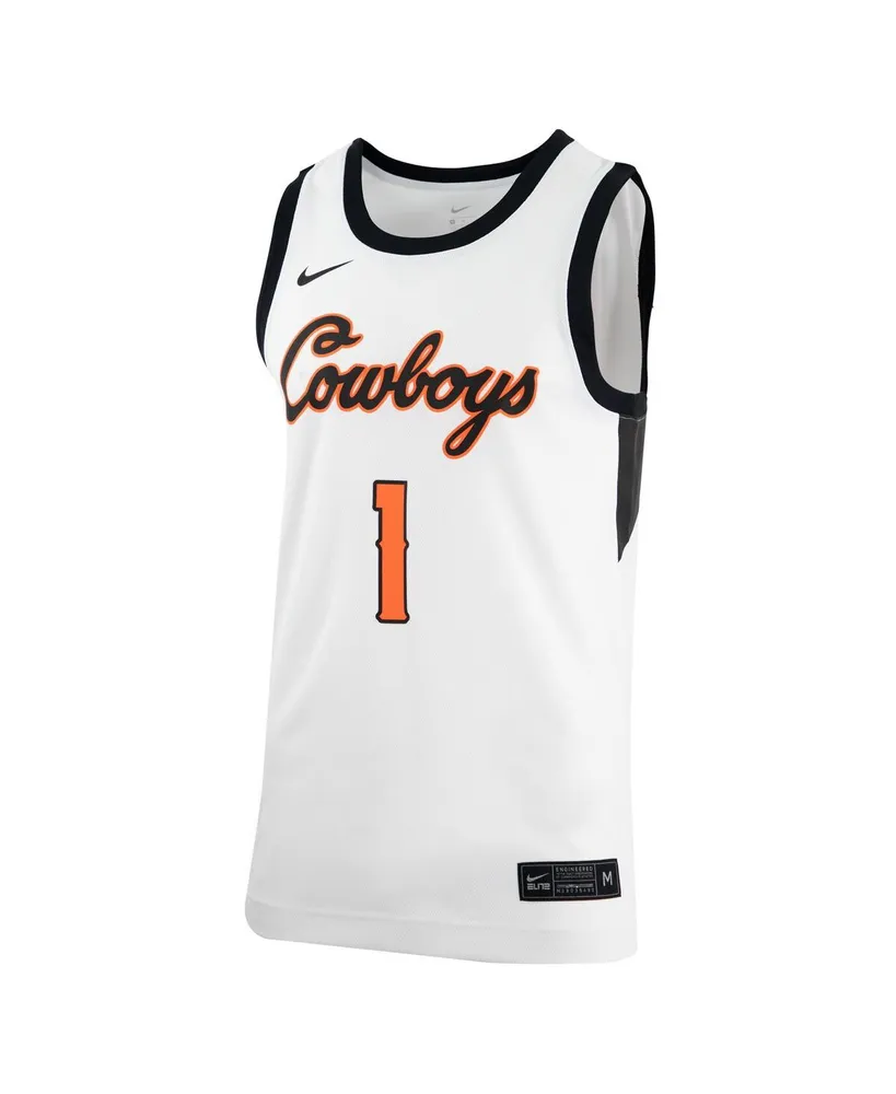 Men's Nike White Oklahoma State Cowboys Retro Replica Basketball Jersey