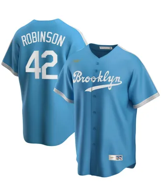 Men's Nike Jackie Robinson Light Blue Brooklyn Dodgers Alternate Cooperstown Collection Player Jersey