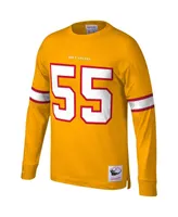 Men's Mitchell & Ness Derrick Brooks Orange Tampa Bay Buccaneers Throwback Retired Player Name and Number Long Sleeve Top