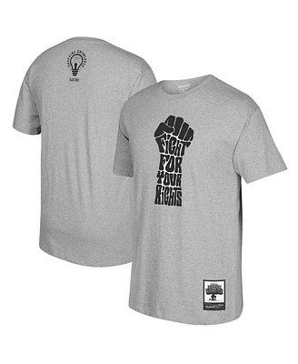 Men's Mitchell & Ness Kareem Abdul-Jabbar Gray Social Justice Warrior T-shirt