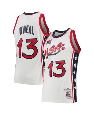 Men's Mitchell & Ness Shaquille O'Neal White Usa Basketball 1996 Hardwood Classics Authentic Jersey