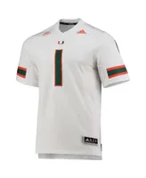 Men's adidas #1 White Miami Hurricanes Team Premier Football Jersey