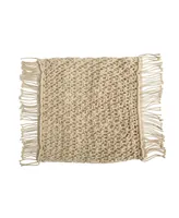 Boho Fringed Woven Macrame Decorative Pillow Cover, 18"