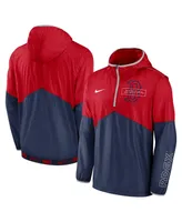 Men's Nike Red and Navy Boston Red Sox Overview Half-Zip Hoodie Jacket