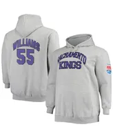 Men's Mitchell & Ness Jason Williams Heather Gray Sacramento Kings Big and Tall Name Number Pullover Hoodie